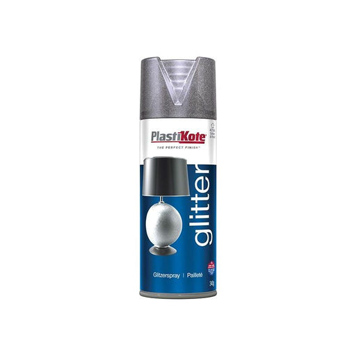 Plastikote Glitter Effect Spray Silver 400ml PlastiKote - RockBottom Nothampton
