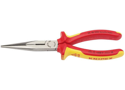 Draper Knipex 26 18 200UKSBE VDE Fully Insulated Long Nose Pliers, 200mm 32012 Draper - Town Tools 