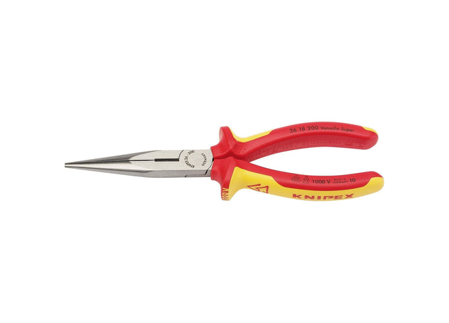 Draper Knipex 26 18 200UKSBE VDE Fully Insulated Long Nose Pliers, 200mm 32012 Draper - Town Tools 