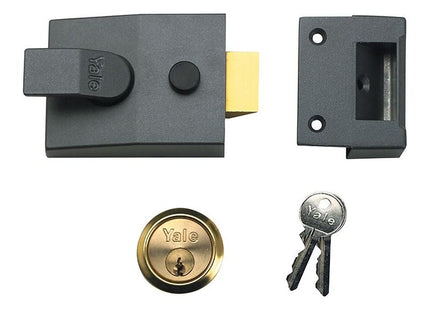Yale Locks 89 Deadlock Nightlatch 60mm Backset DMG Finish Satin Chrome Cylinder Box Yale Locks - RockBottom Northampton