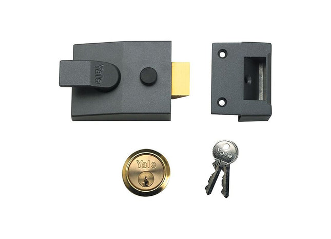 Yale Locks 89 Deadlock Nightlatch 60mm Backset DMG Finish Satin Chrome Cylinder Box Yale Locks - RockBottom Northampton