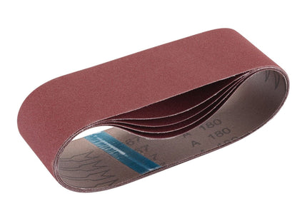 Draper Cloth Sanding Belt, 75 x 533mm, 180 Grit (Pack of 5) 09243 Draper - Town Tools 