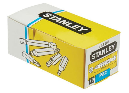 Stanley® Hand Tools Pozidriv Power Bits PZ2 x 100mm (Box 10) STANLEY® Hand Tools - RockBottom Nothampton