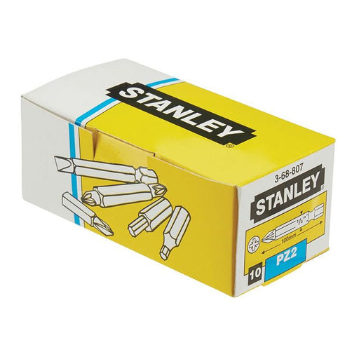 Stanley® Hand Tools Pozidriv Power Bits PZ2 x 100mm (Box 10) STANLEY® Hand Tools - RockBottom Nothampton