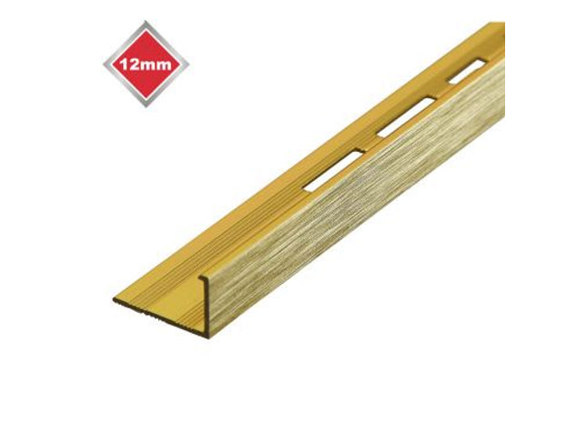 Tilerite 12mm L Shape Brushed Gold/Brass