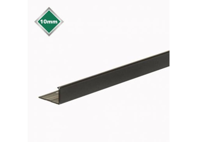 Tilerite 10mm Smooth Black L Shape Tile Edge