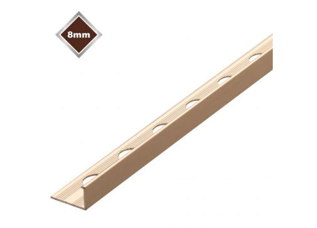 Tilerite L Shape S/Steel Effect trade trim 8mm