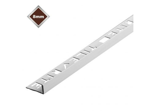 Tilerite 8mm White L Shaped PVC Tile Trim