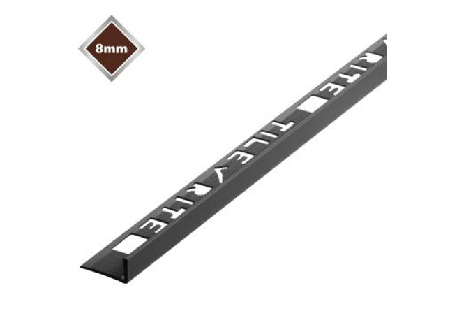 Tilerite 8mm Black L Shaped PVC Tile Trim