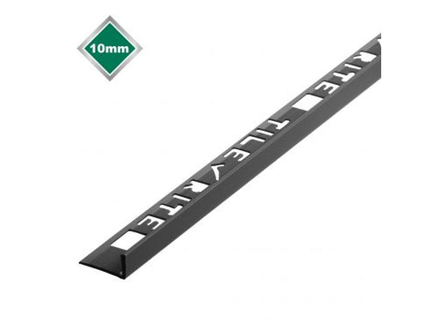 Tilerite 10mm Black L Shaped PVC Tile Trim