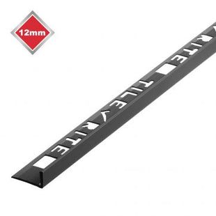 Tilerite 12mm Black L Shaped PVC Tile Trim