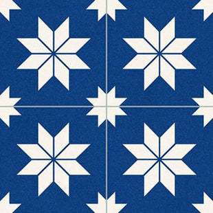 Porcelain Star Tile Blue 33 x 33cm