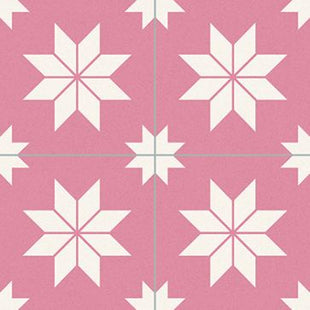 Porcelain Star Tile Pink 33 x 33cm