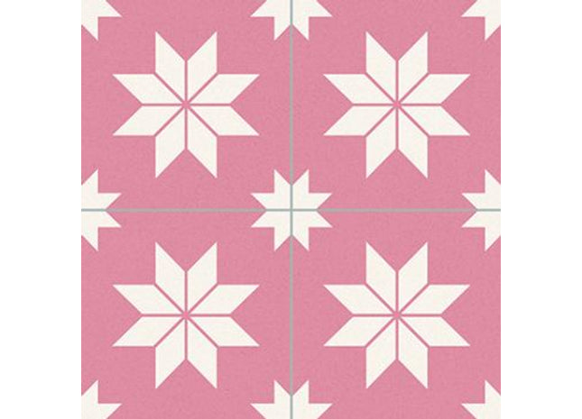 Porcelain Star Tile Pink 33 x 33cm