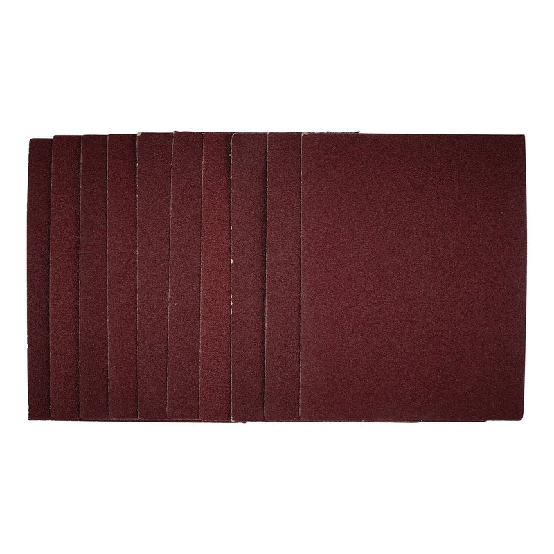 Draper 1/4 Sanding Sheets, 115 x 150mm, 80 Grit (Pack of 10) 54717 Draper - Town Tools 