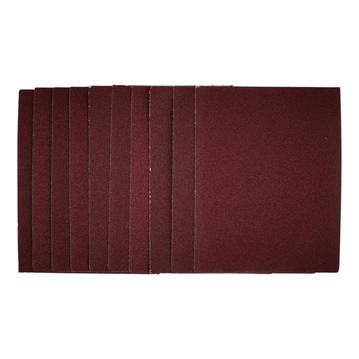Draper 1/4 Sanding Sheets, 115 x 150mm, 80 Grit (Pack of 10) 54717 Draper - Town Tools 