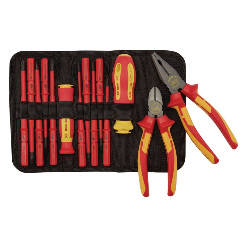 Draper XP1000 VDE Slimline Interchangeable Screwdriver and Pliers Set (14 Piece) Draper - Town Tools 
