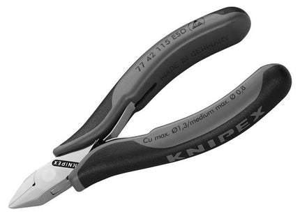 Knipex ESD Electronics Diagonal Cutters - Pointed Head Flush Cut Non Bevelled 115mm Knipex - RockBottom Northampton