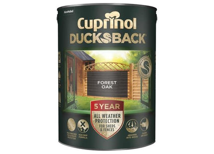Cuprinol Ducksback 5 Year Waterproof for Sheds & Fences Forest Oak 5 litre Cuprinol - RockBottom Northampton