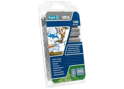 Rapid VR16 Fence Hog Rings Pack 1390 Galvanised Rapid - RockBottom Nothampton