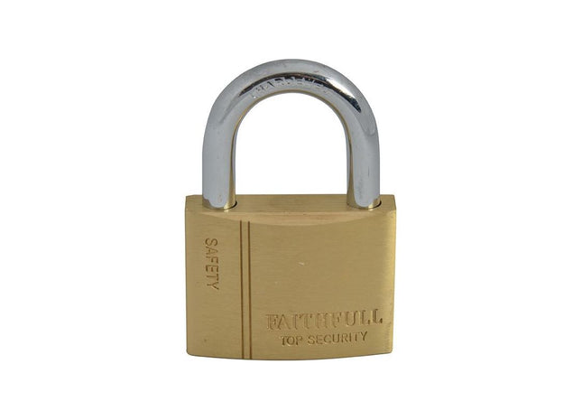 Faithfull Brass Padlock 50mm 3 Keys Faithfull - RockBottom Northampton