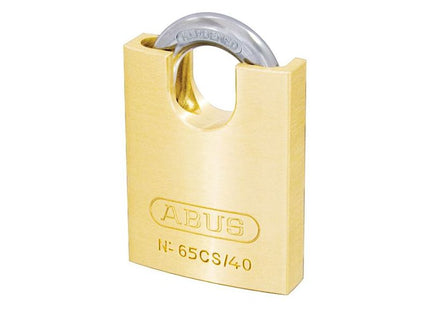 Abus Mechanical 65CS/40mm Brass Padlock Closed Shackle Carded ABUS Mechanical - RockBottom Northampton 