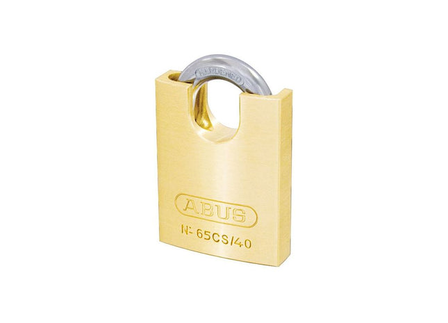 Abus Mechanical 65CS/40mm Brass Padlock Closed Shackle Carded ABUS Mechanical - RockBottom Northampton 
