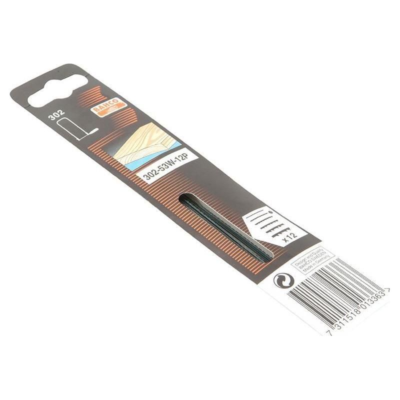 Bahco 302-53W-12P Fret Saw Blades for Wood 130mm (5in) (Pack of 12) Bahco - RockBottom Northampton