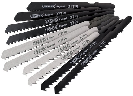 Draper Assorted HSS & HCS Jigsaw Blade Set (10 Piece) 81736 Draper - Town Tools 