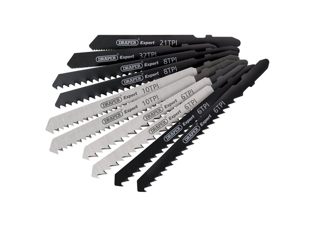 Draper Assorted HSS & HCS Jigsaw Blade Set (10 Piece) 81736 Draper - Town Tools 