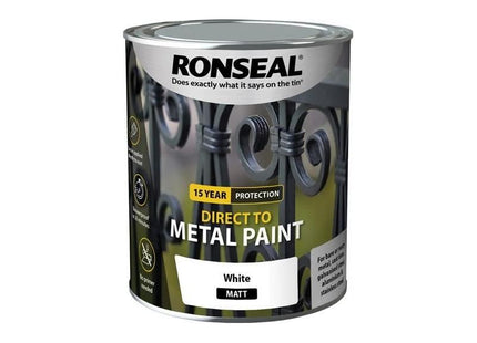 Ronseal Direct to Metal Paint White Matt 750ml Ronseal - RockBottom Nothampton