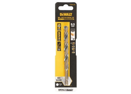 Dewalt Power Tools BLACK&GOLD Hex HSS-G Drill Bit 9.5mm DeWALT Power Tools - RockBottom Northampton