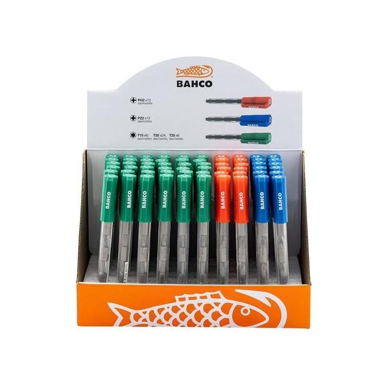 Bahco Screwdriver Bit Pen Display, 60 Piece Bahco - RockBottom Northampton
