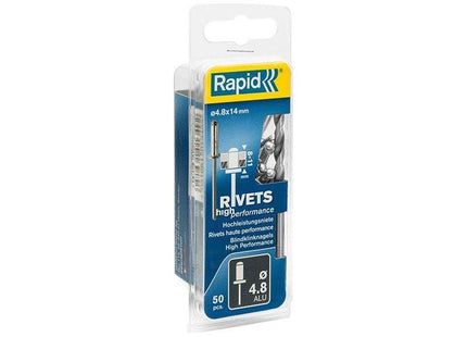Rapid High Performance Rivets 4.8 x 14mm Blister of 50 Rapid - RockBottom Nothampton