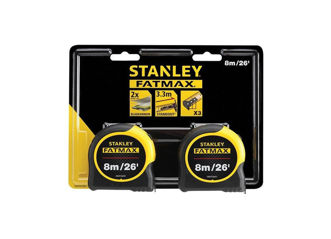 Stanley® Hand Tools FatMax® Classic Tape Twin Pack 8m/26ft (Width 32mm) STANLEY® Hand Tools - RockBottom Nothampton