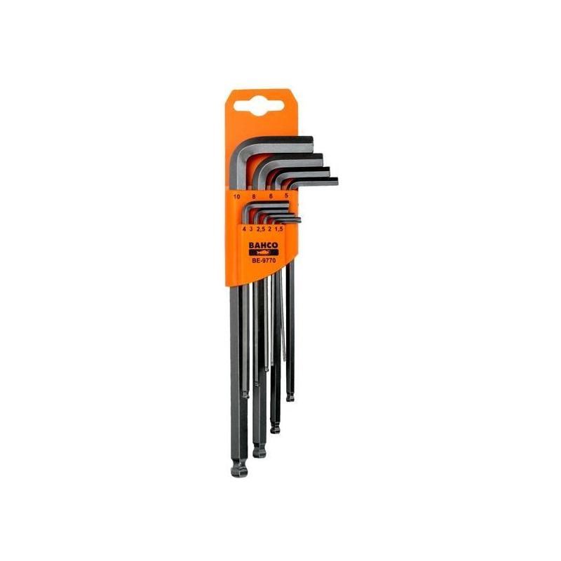 Bahco BE-9770 Metric Long Ball End Hex L-Key Set, 9 Piece Bahco - RockBottom Northampton