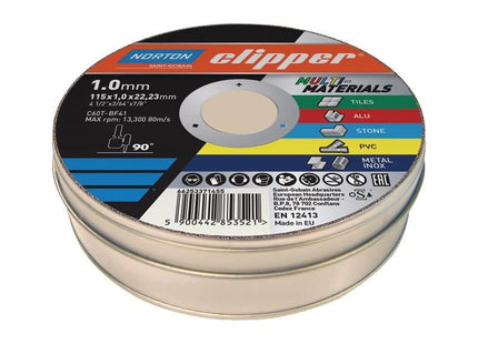 Flexovit Clipper® Multi-Materials Cutting Discs 115 x 22.23mm (Tin of 10) Flexovit - RockBottom Northampton