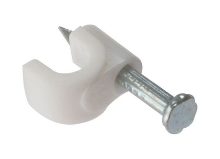 Forgefix Cable Clips Round White 4-5mm Box 200 ForgeFix - RockBottom Northampton