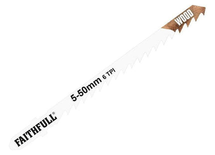 Faithfull Wood Jigsaw Blades Pack of 5 T244D Faithfull - RockBottom Northampton