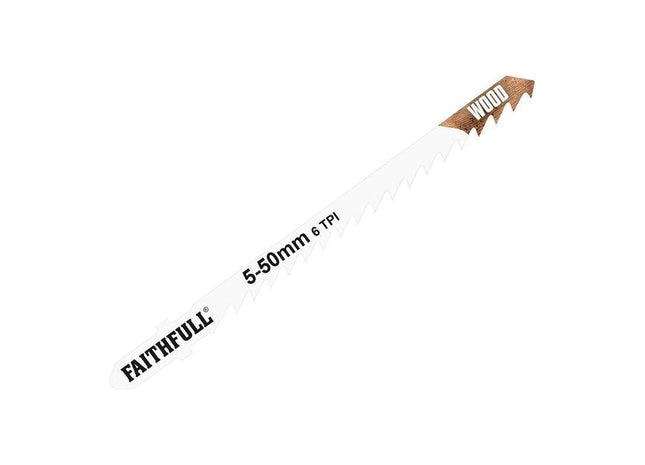 Faithfull Wood Jigsaw Blades Pack of 5 T244D Faithfull - RockBottom Northampton