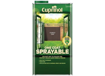 Cuprinol One Coat Sprayable Fence Treatment Forest Oak 5 litre Cuprinol - RockBottom Northampton
