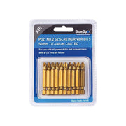 Bluespot Tools Titanium Coated Screwdriver Bits PZ2 x 50mm (Pack 10) BlueSpot Tools - RockBottom Northampton