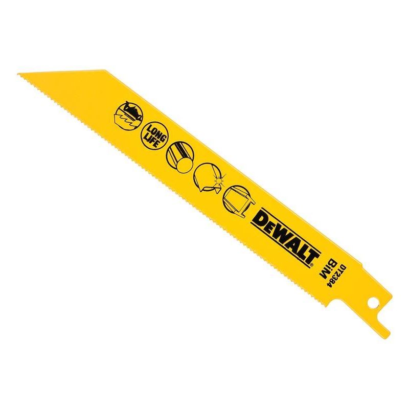 Dewalt Power Tools Bi-Metal Reciprocating Blade for Metal 152mm x 18 TPI (Pack 5) DeWALT Power Tools - RockBottom Northampton
