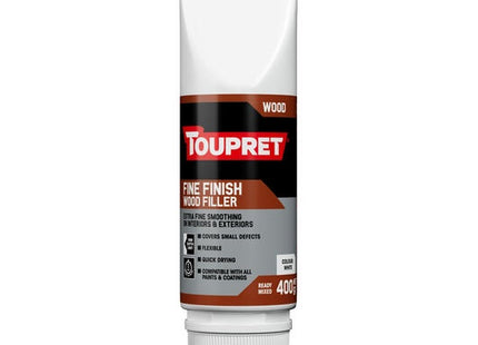 Toupret Fine Finish Wood Filler 400g White