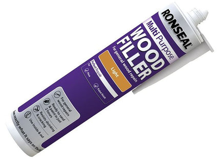 Ronseal Multipurpose Wood Filler Cartridge Light 310ml Ronseal - RockBottom Nothampton