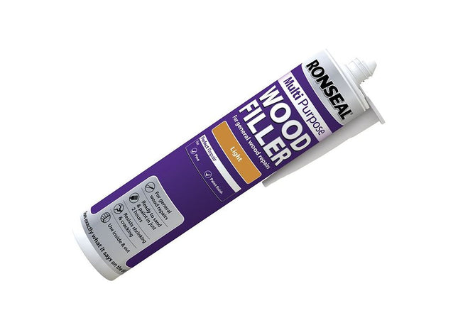 Ronseal Multipurpose Wood Filler Cartridge Light 310ml Ronseal - RockBottom Nothampton