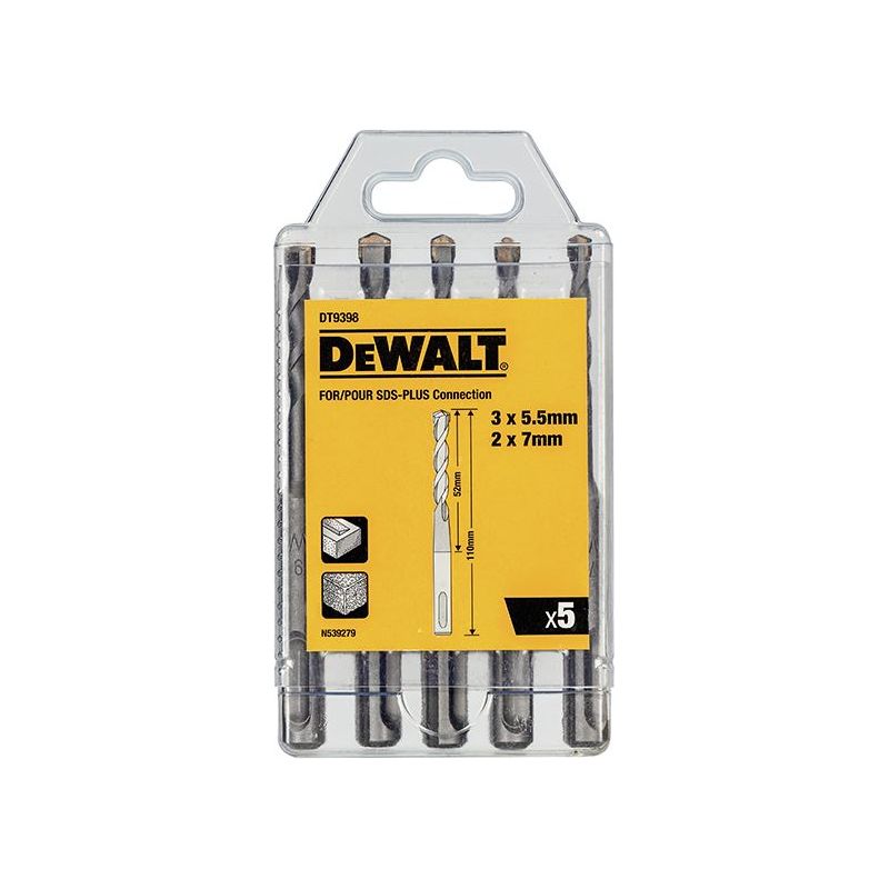 Dewalt Power Tools DT9398 SDS Plus Drill Bit Set, 5 Piece DeWALT Power Tools - RockBottom Northampton