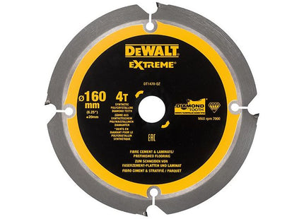 Dewalt Power Tools Extreme PCD Fibre Cement Saw Blade 160 x 20mm x 4T DeWALT Power Tools - RockBottom Northampton