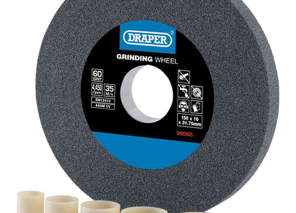 Draper Aluminium Oxide Bench Grinding Wheel, 150 x 16mm, 60 Grit 99565 Draper - Town Tools 