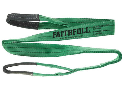 Faithfull Lifting Sling Green 2 Tonne 60mm x 2m Faithfull - RockBottom Northampton